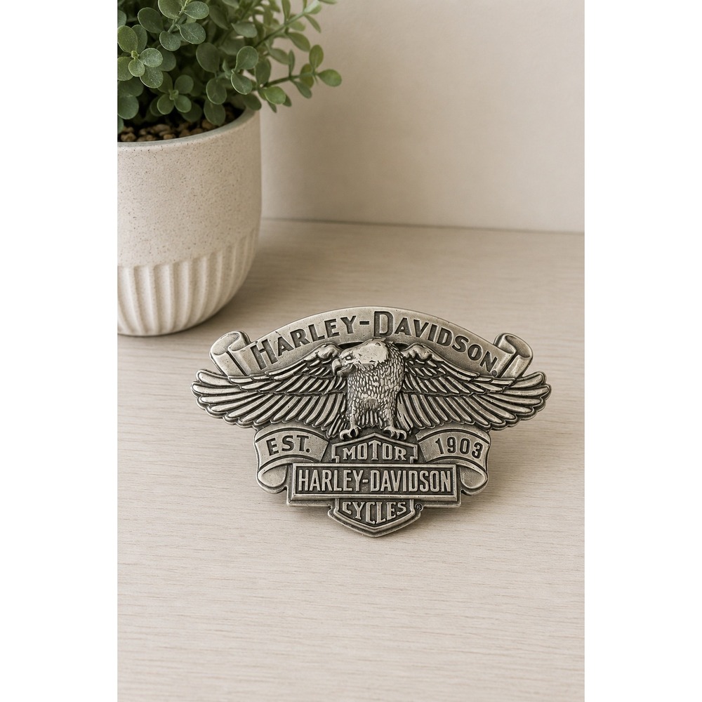 Vintage Harley-Davidson Eagle Belt Buckle 2008 Est 1903 Heavy Metal Motorcycle